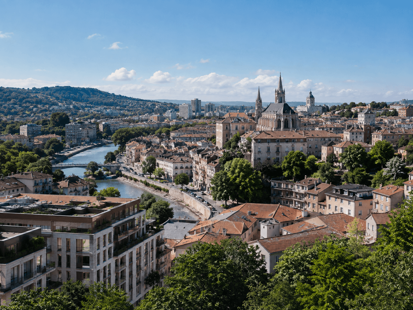 Panorama d'une ville et de son territoire